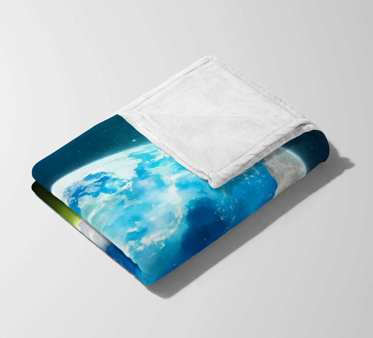 Grassy field in space fleece blanket by Delaplane