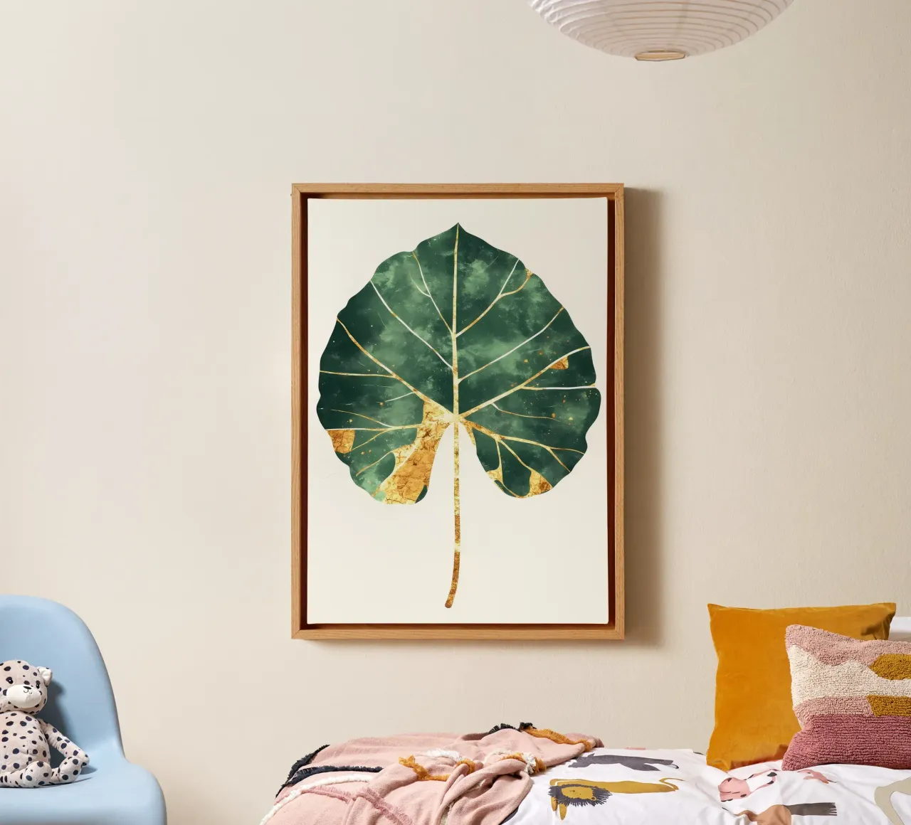 Bladgouden kunstdruk canvas met Baklijst van Ginnery