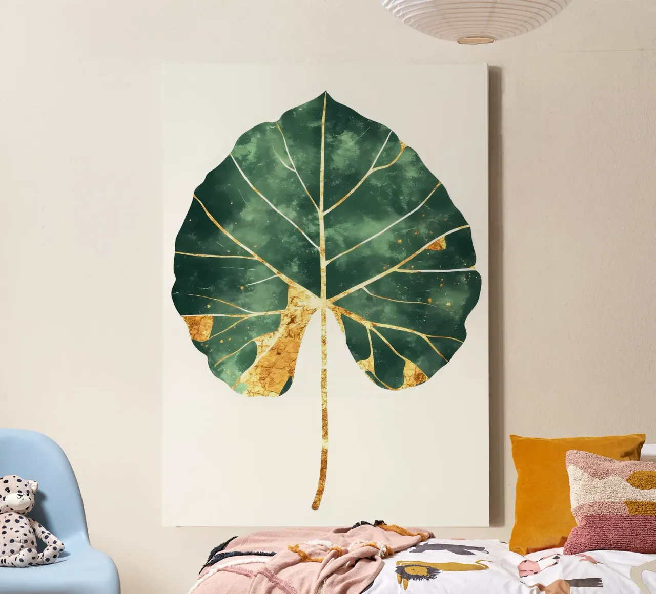 Bladgouden kunstdruk canvas met Baklijst van Ginnery