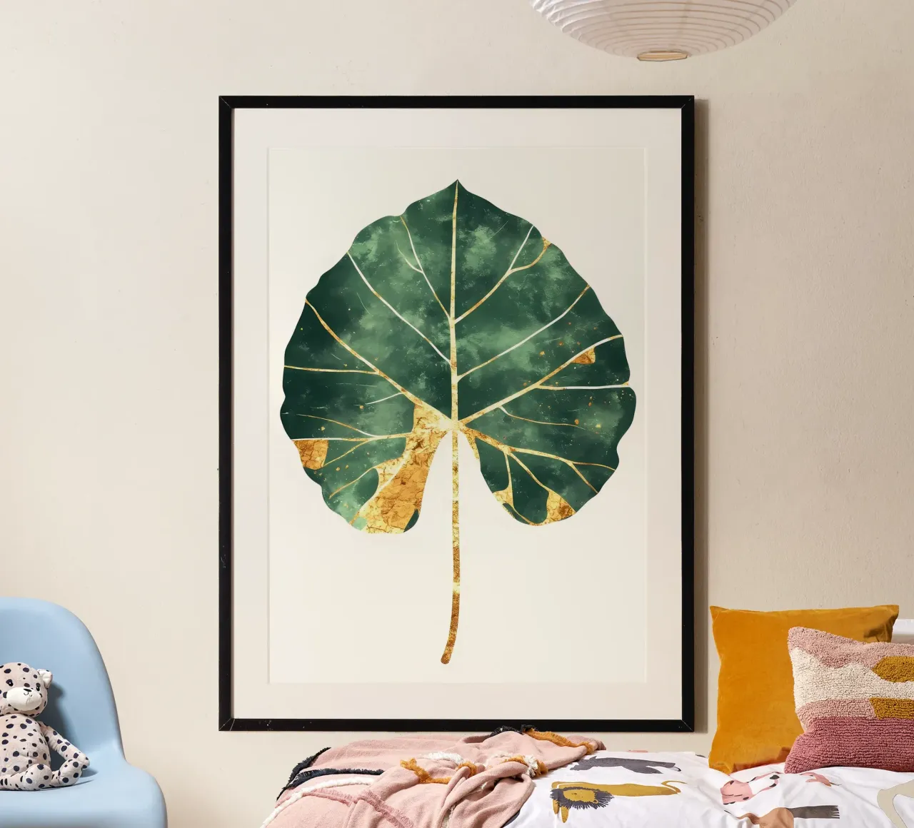 Stampa d'arte a foglia d'oro poster con telaio in plastica da Ginnery
