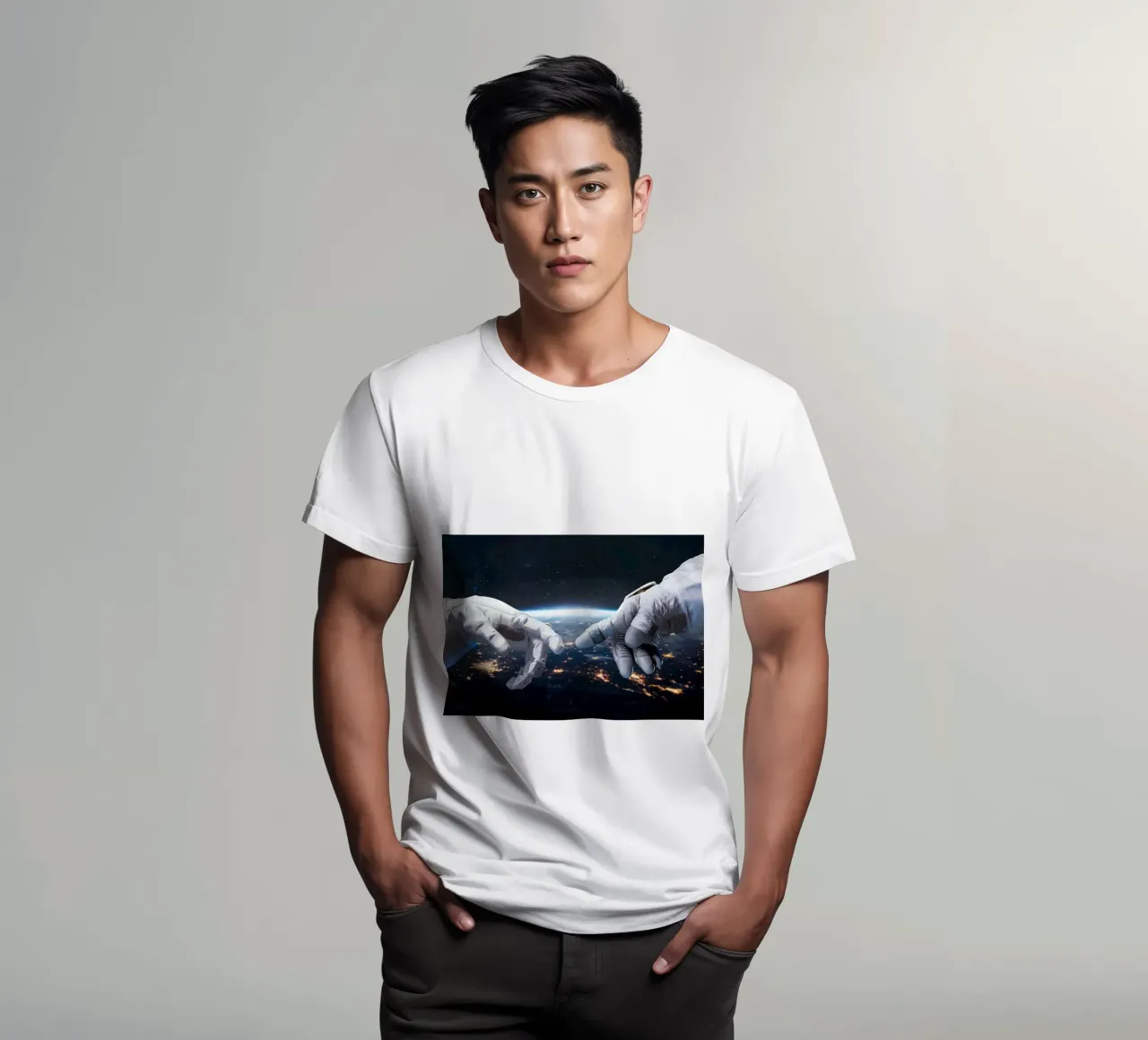 Mani di astronauta e robot t-shirt da Delaplane