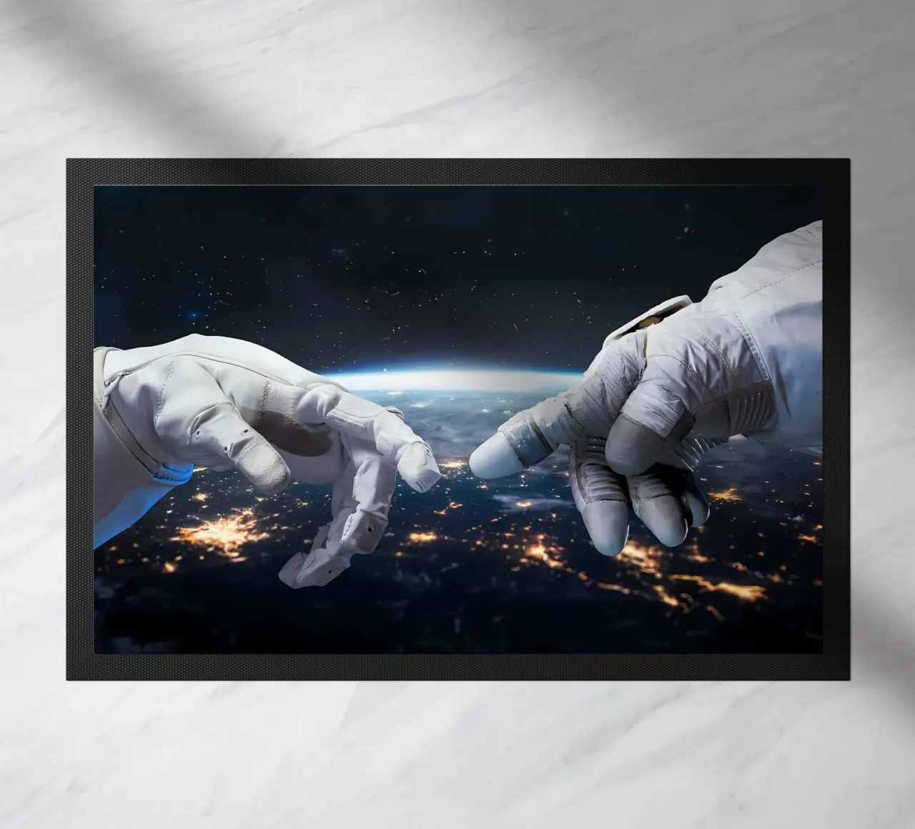 Mani di astronauta e robot zerbino da Delaplane