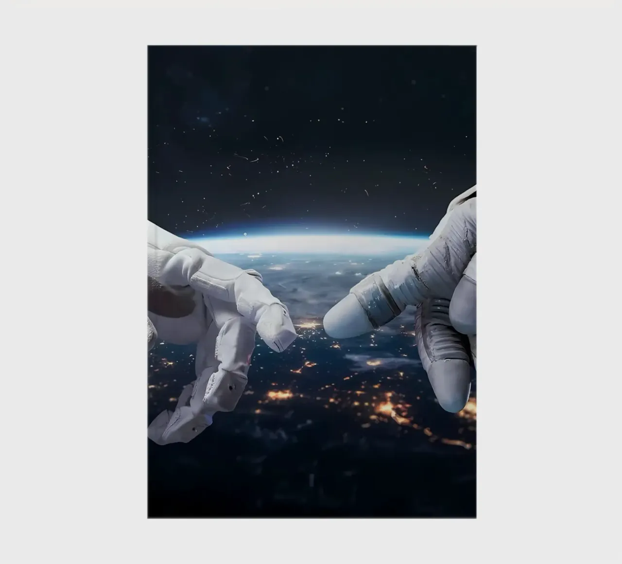 Astronaut and robot hands notebook by Delaplane