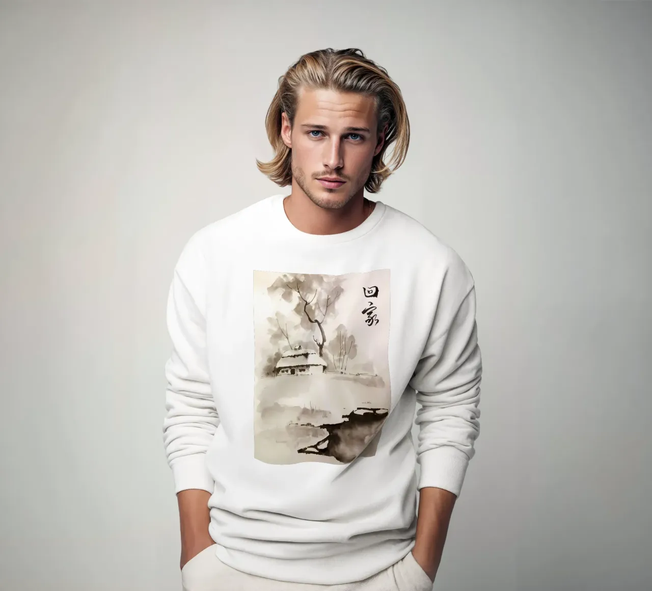 Vintage Japanese Village sweatshirt by Mikesell