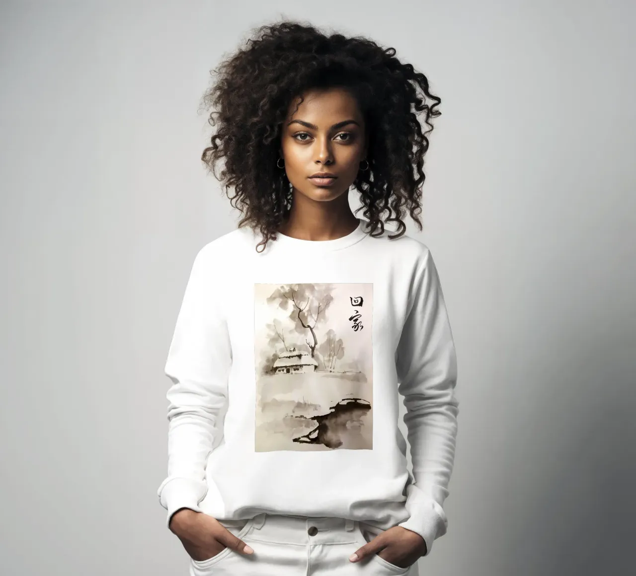 Vintage Japanese Village sweatshirt by Mikesell