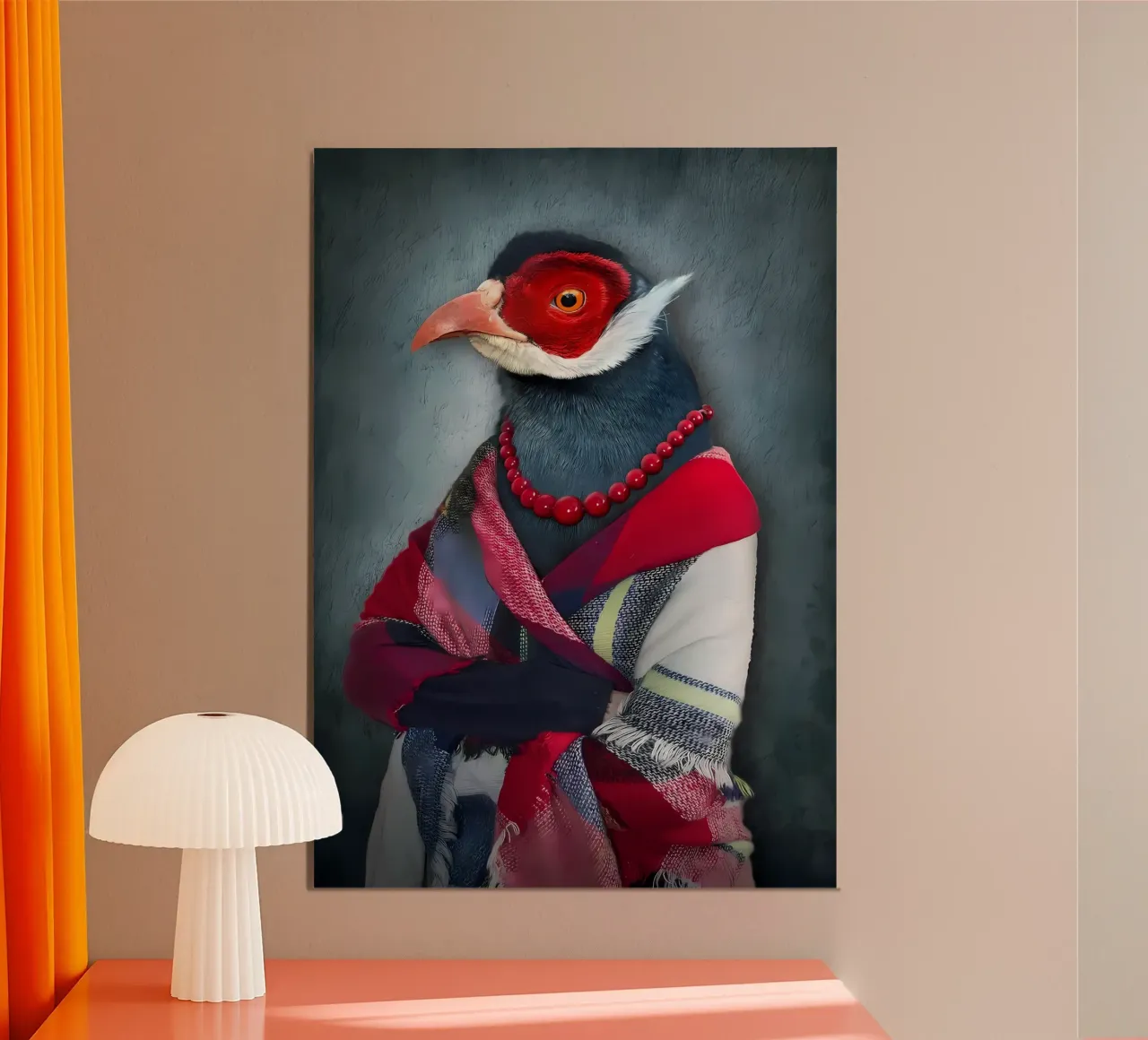 Vogel in Kleidern Poster von Delaplane