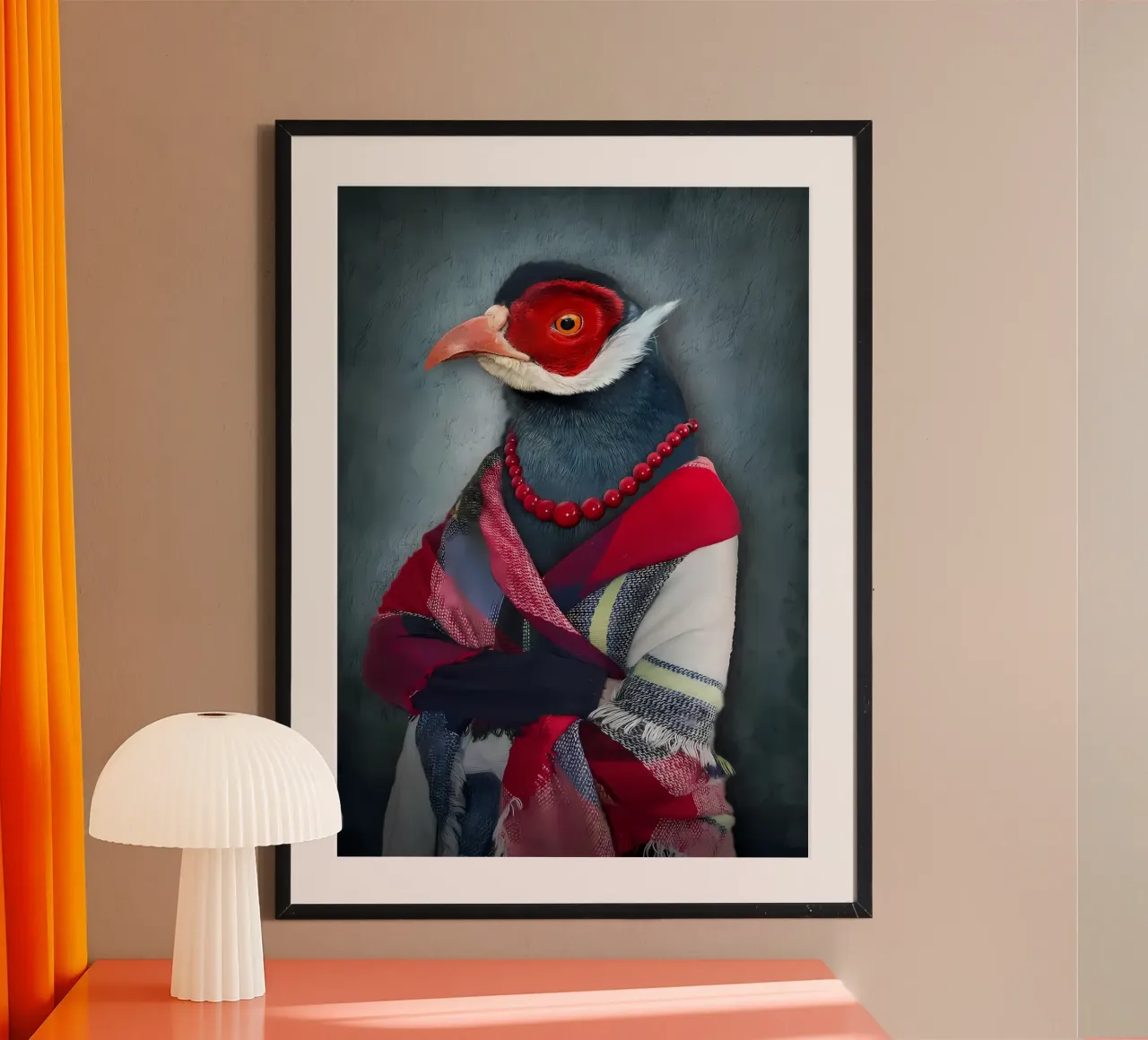 Vogel in Kleidern Poster von Delaplane