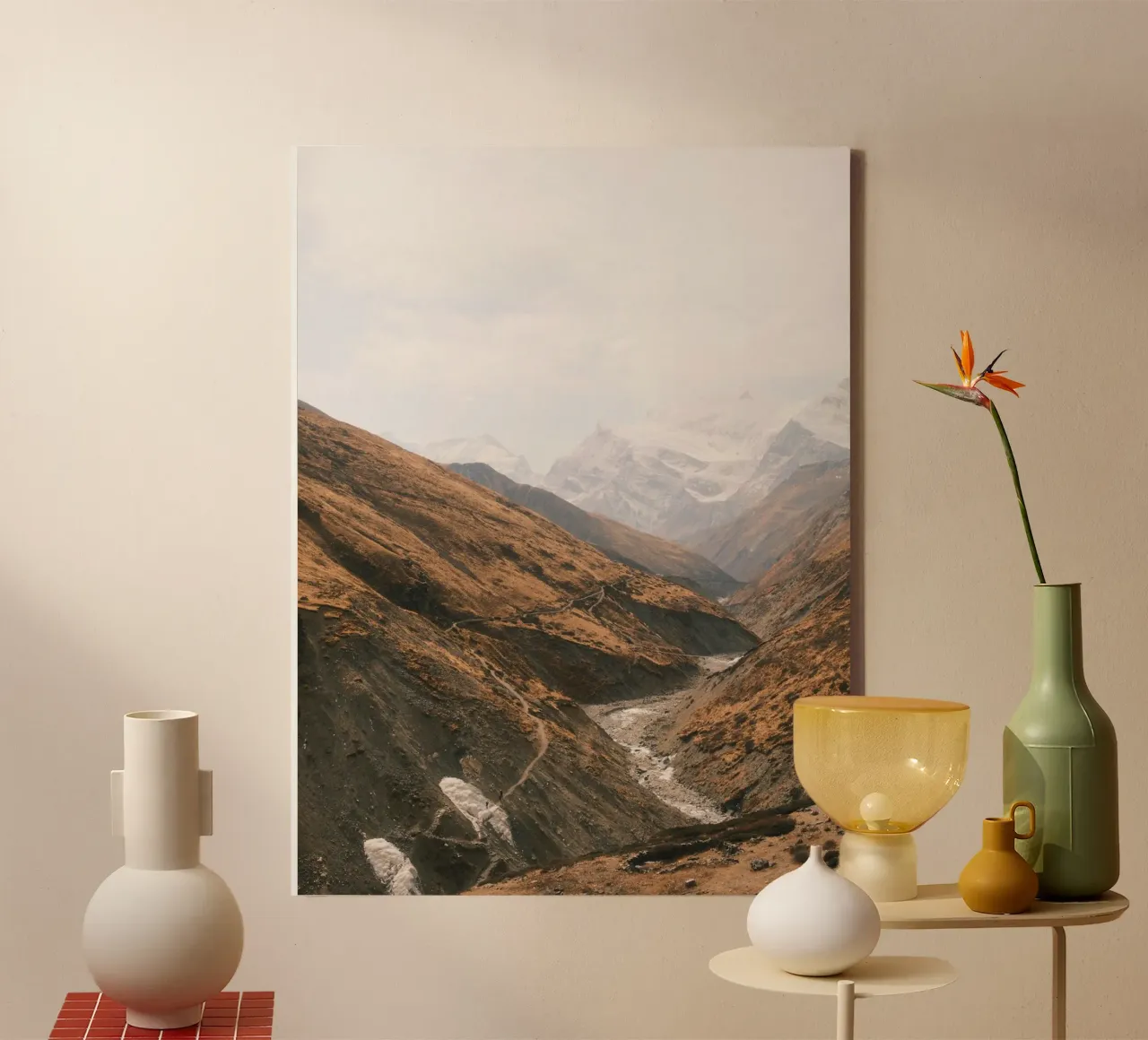 Winding Trails of the Himalayas tela con Cornice a cassetta da FujiPrints