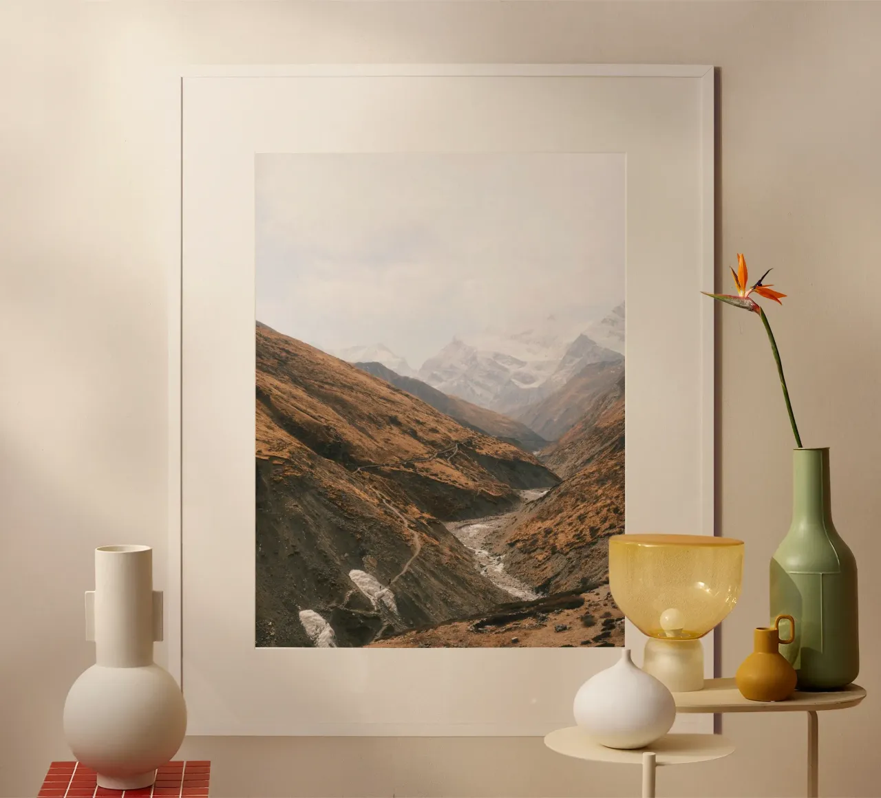 Winding Trails of the Himalayas poster con telaio in alluminio da FujiPrints