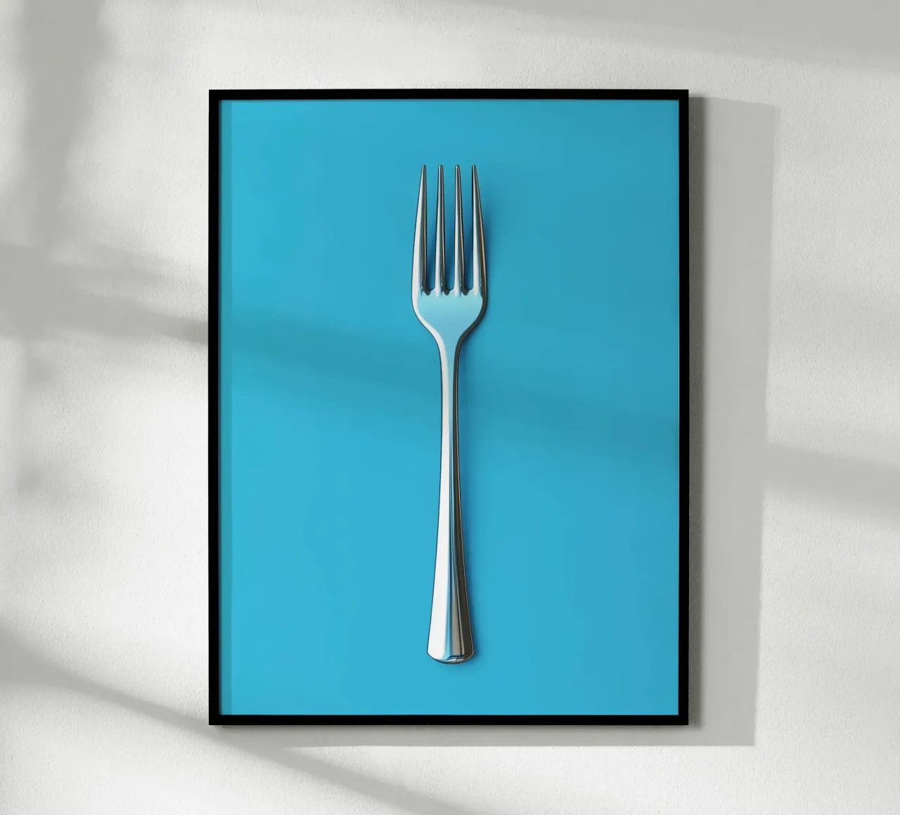Forchetta d'argento su sfondo blu poster da Spice & Style
