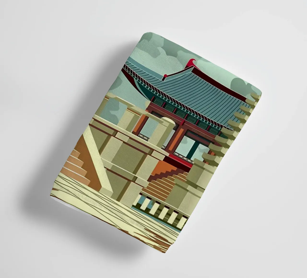 Vintage Japanese Village towel by Mikesell