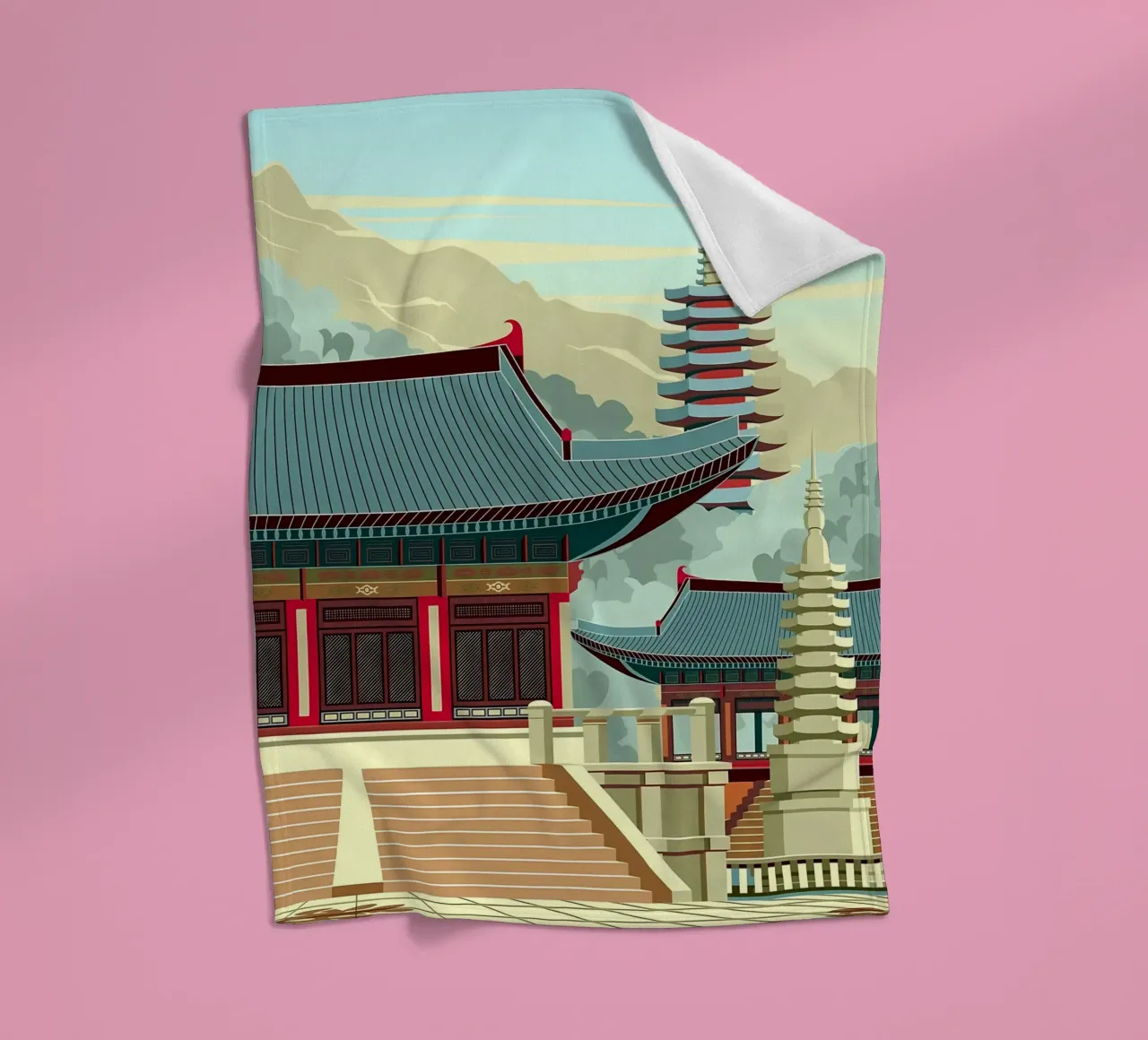 Japans dorp fleecedeken van Mikesell