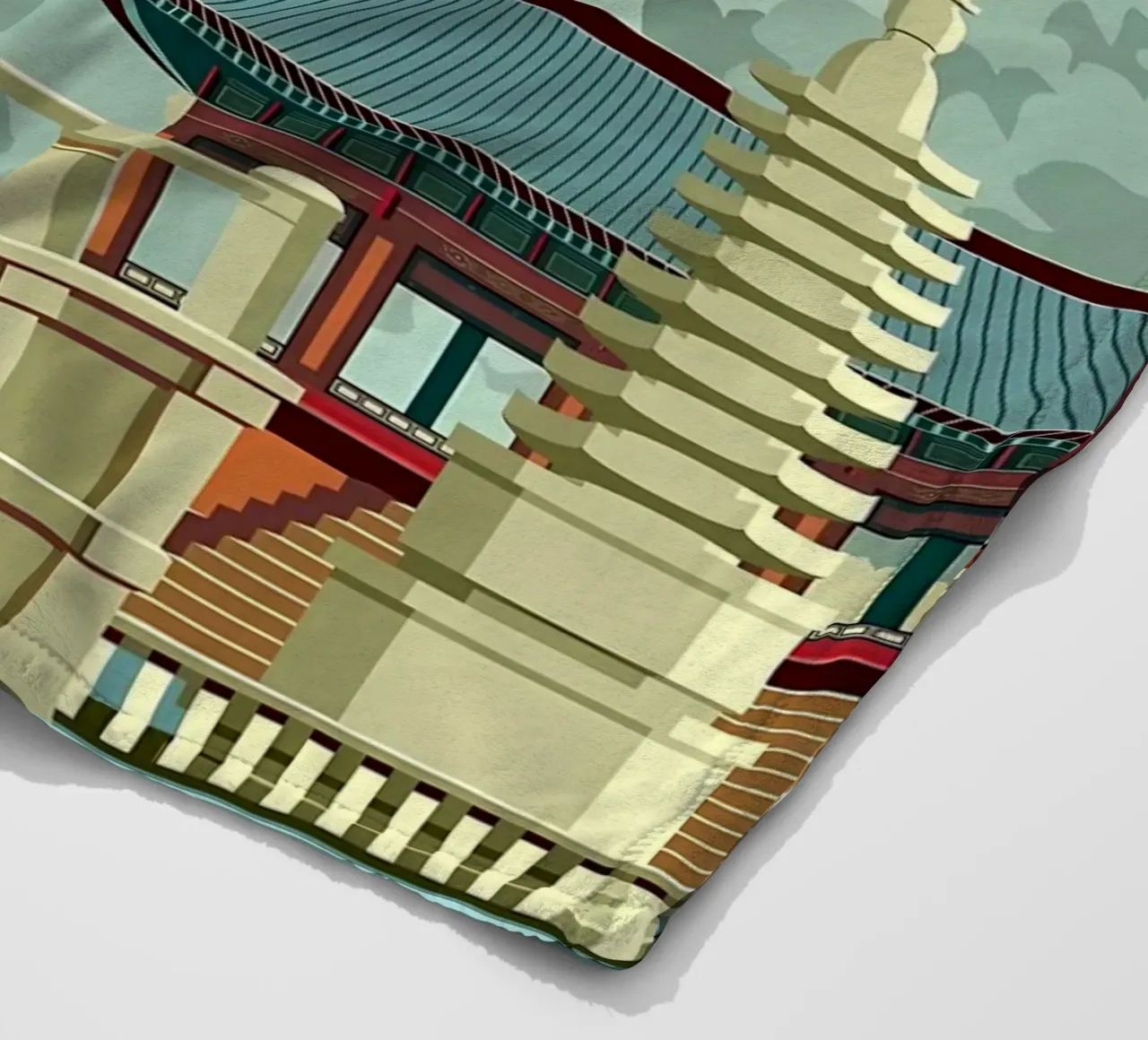Japans dorp fleecedeken van Mikesell