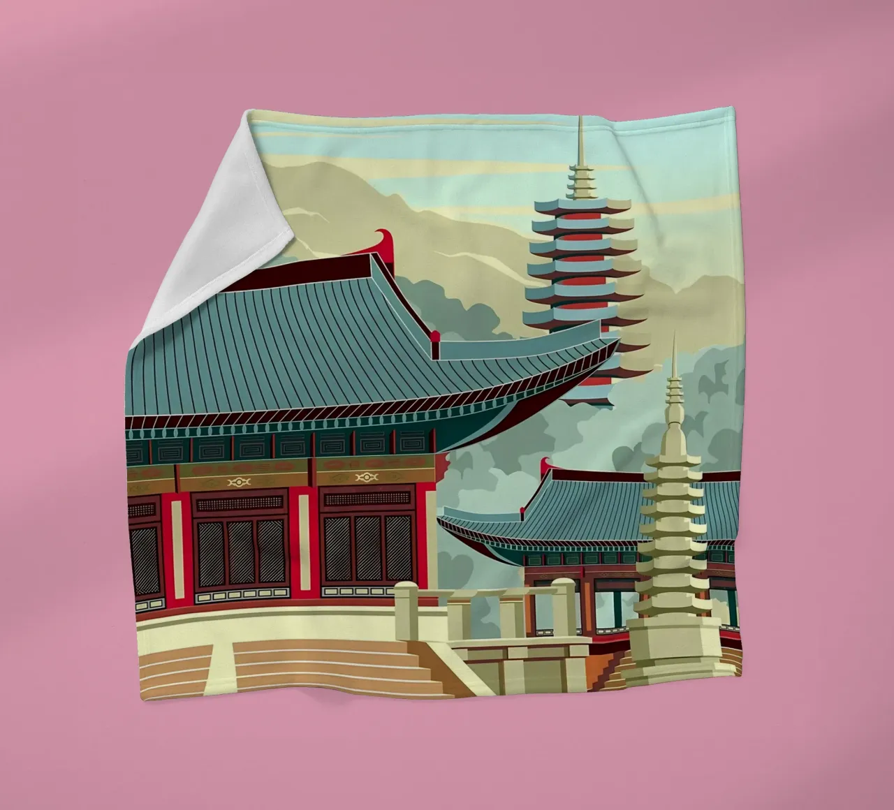 Japans dorp fleecedeken van Mikesell