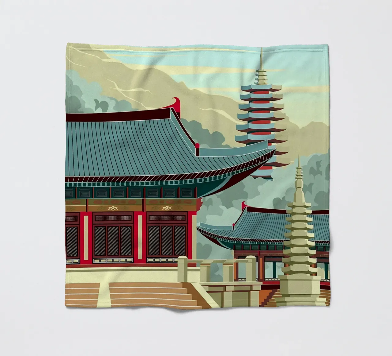 Japans dorp fleecedeken van Mikesell