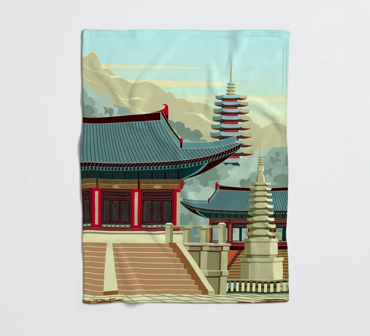 Japans dorp fleecedeken van Mikesell