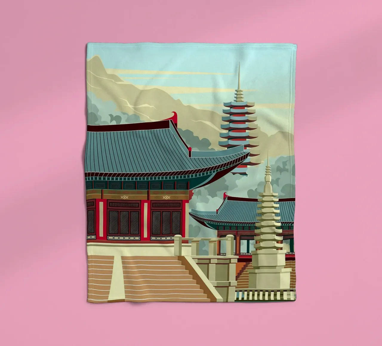 Japans dorp fleecedeken van Mikesell