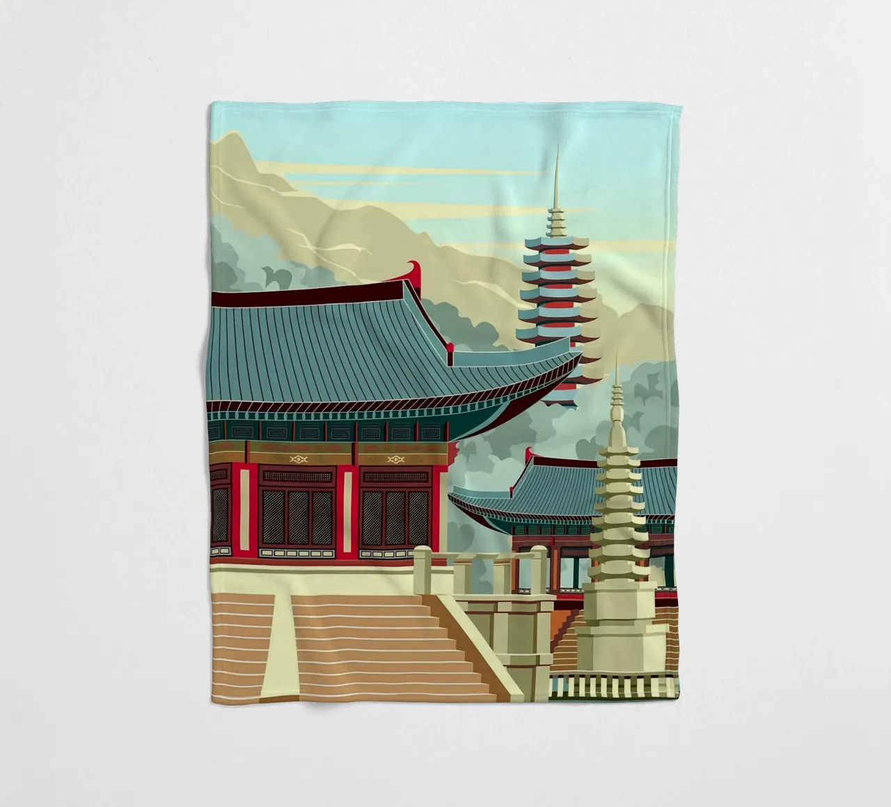 Japans dorp fleecedeken van Mikesell