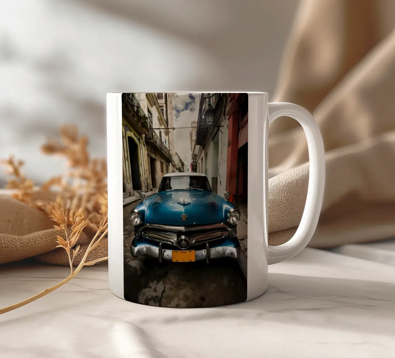 Auto d'epoca tazza in ceramica da Delaplane
