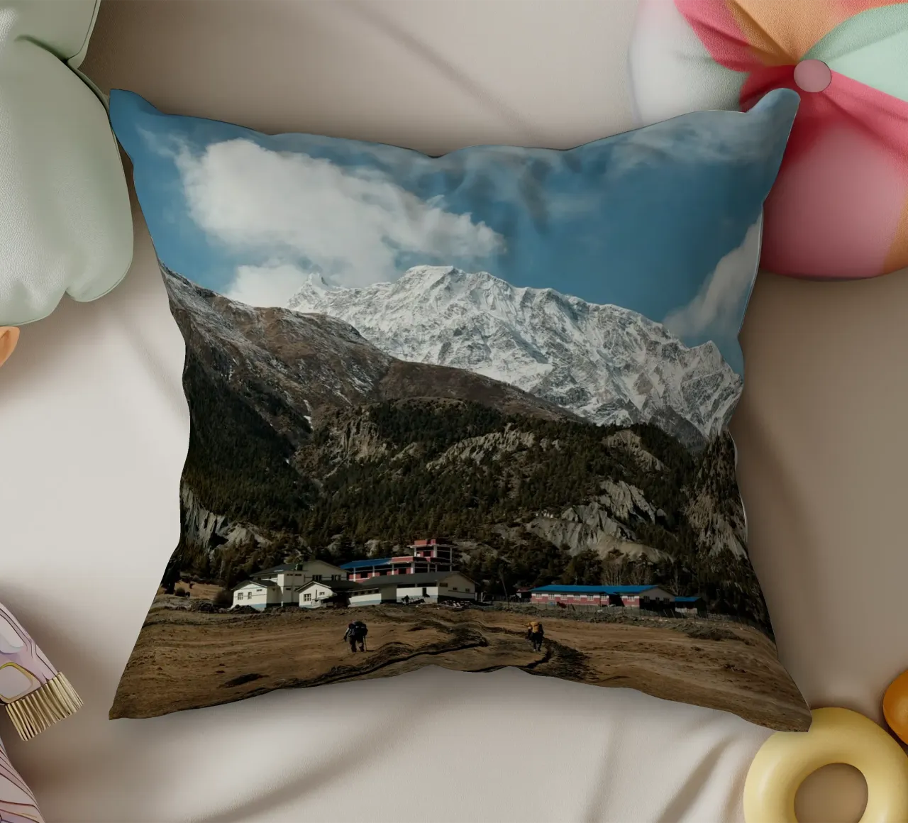 Path to the Peaks decorative cushion by FujiPrints