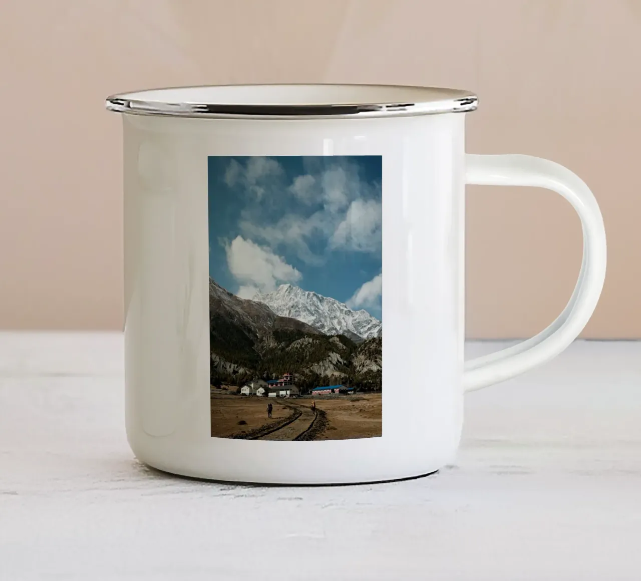Path to the Peaks Emaille Tasse von FujiPrints