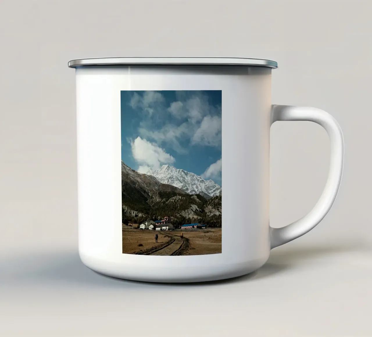 Path to the Peaks enamel mug by FujiPrints