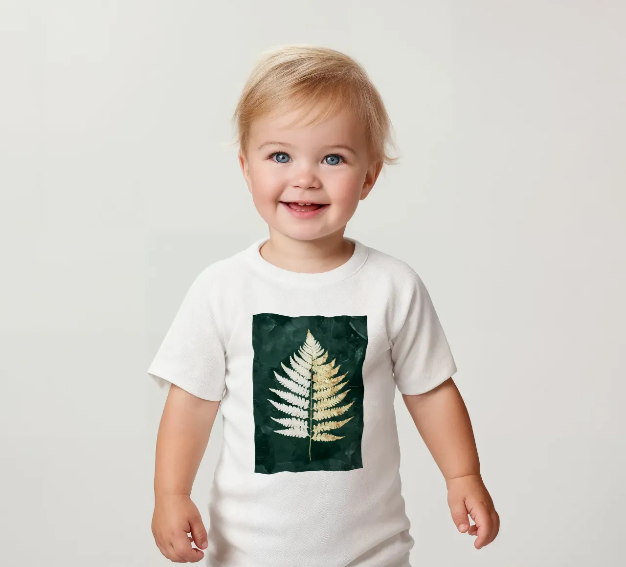 Feuille de fougère or blanc t-shirt pour bébé de Ginnery