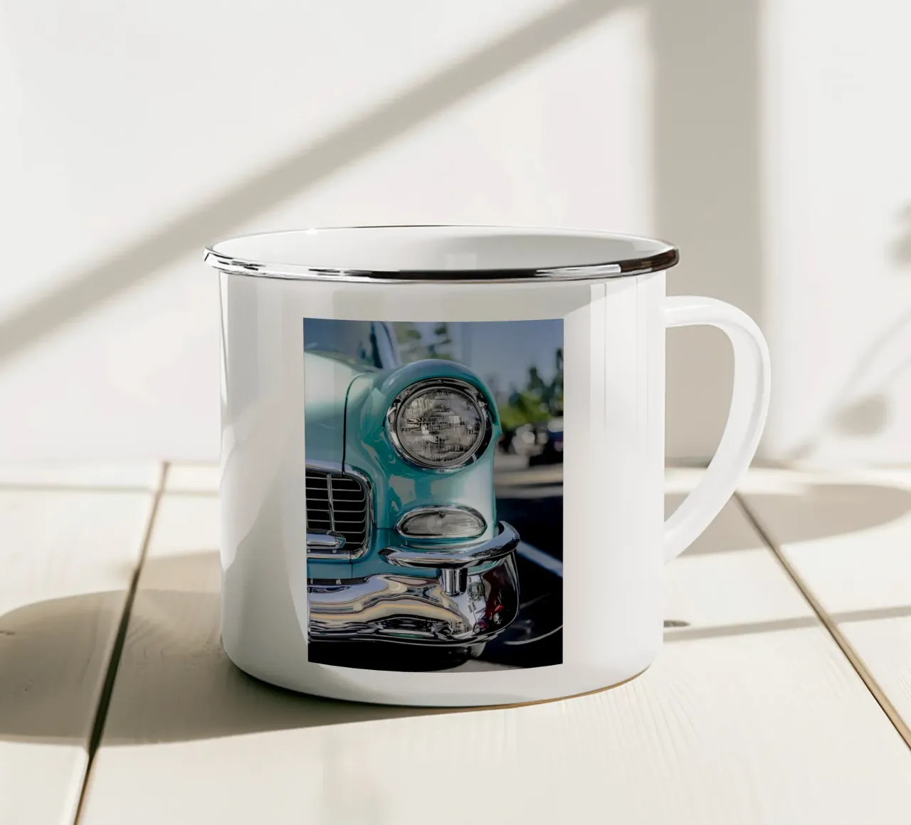 Oldtimer Oldtimer Emaille Tasse von Delaplane