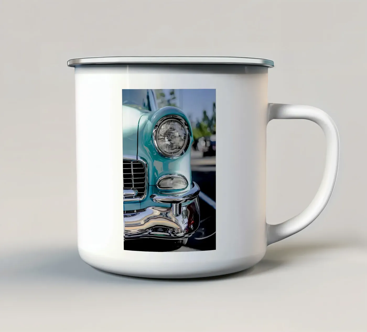 Oldtimer Oldtimer Emaille Tasse von Delaplane