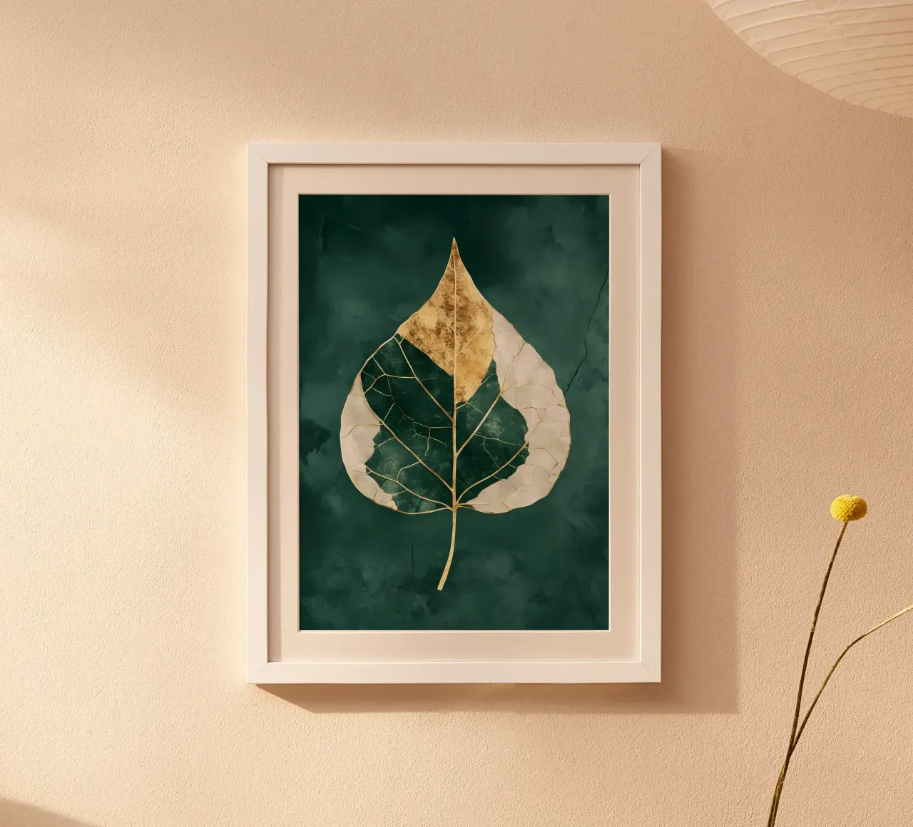 Bladgoud abstracte kunst poster van Ginnery
