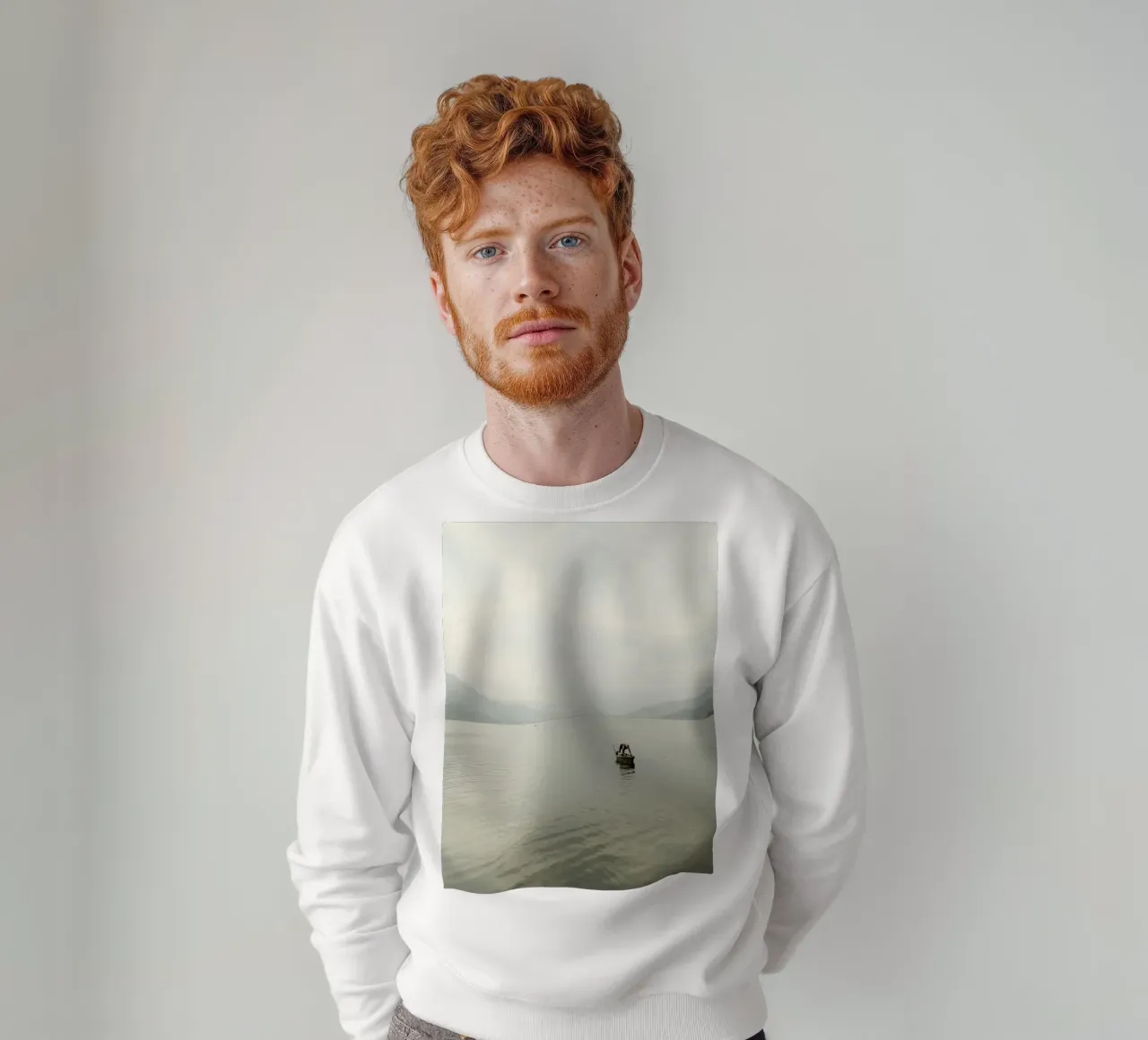 Solitude on Phewa Lake sweatshirt by FujiPrints