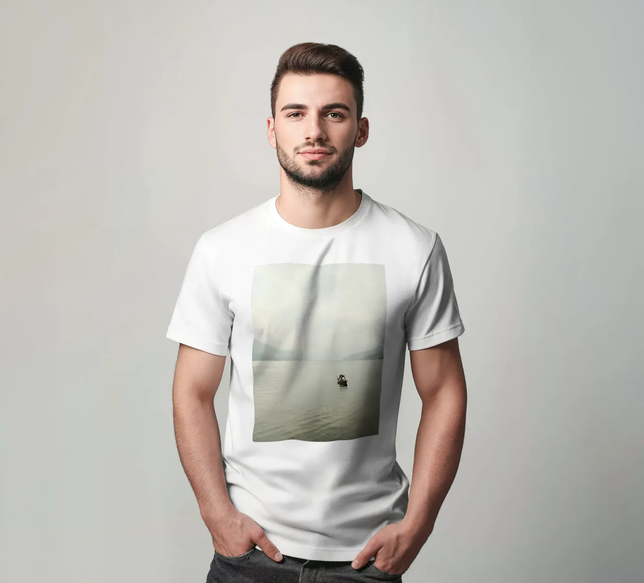 Solitude on Phewa Lake t-shirt da FujiPrints