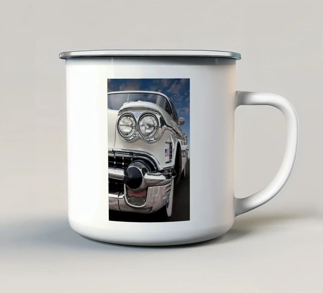 Oldtimer Oldtimer Emaille Tasse von Delaplane