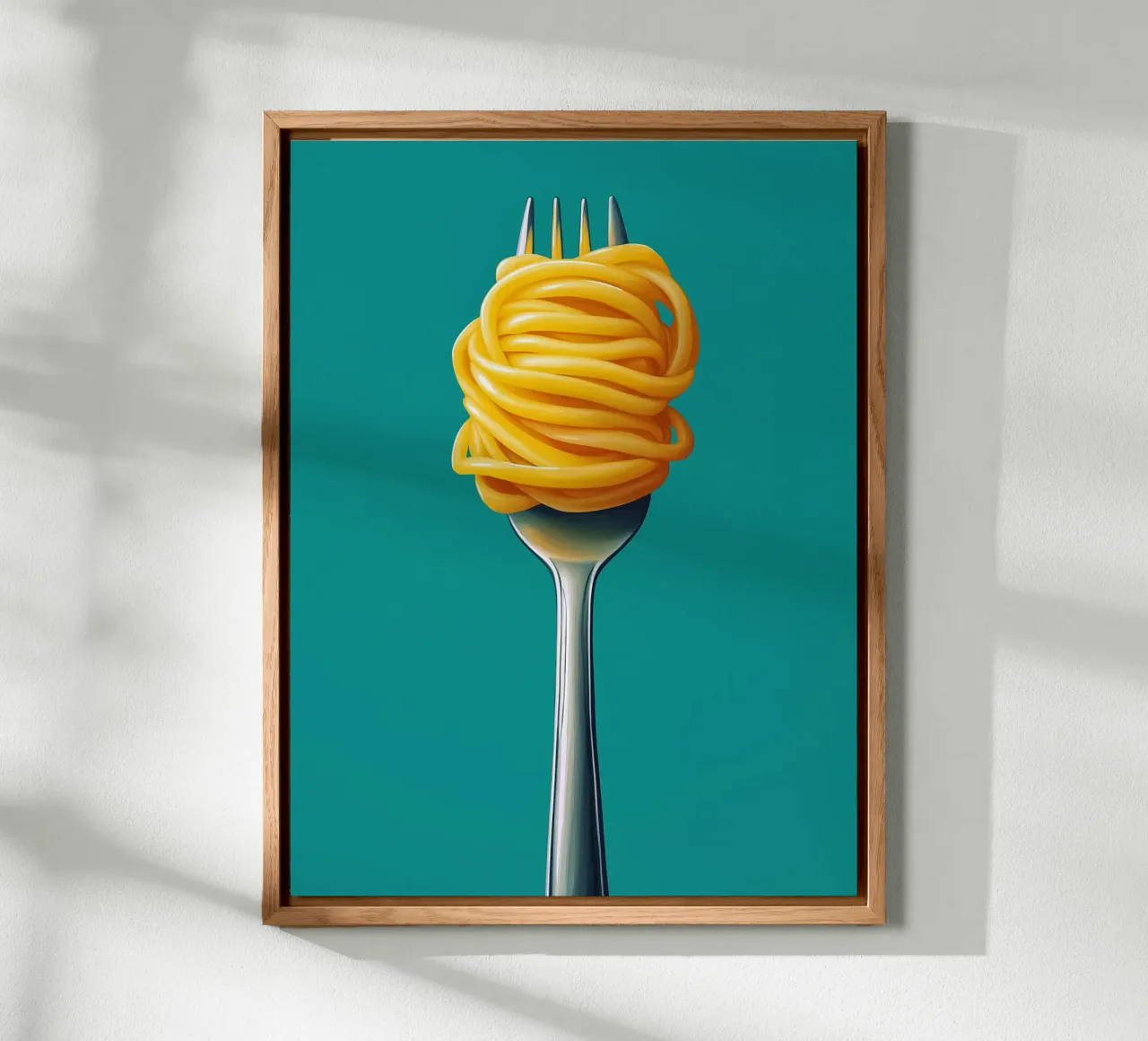 Spaghetti sur fond vert alluminio dibond da Spice & Style
