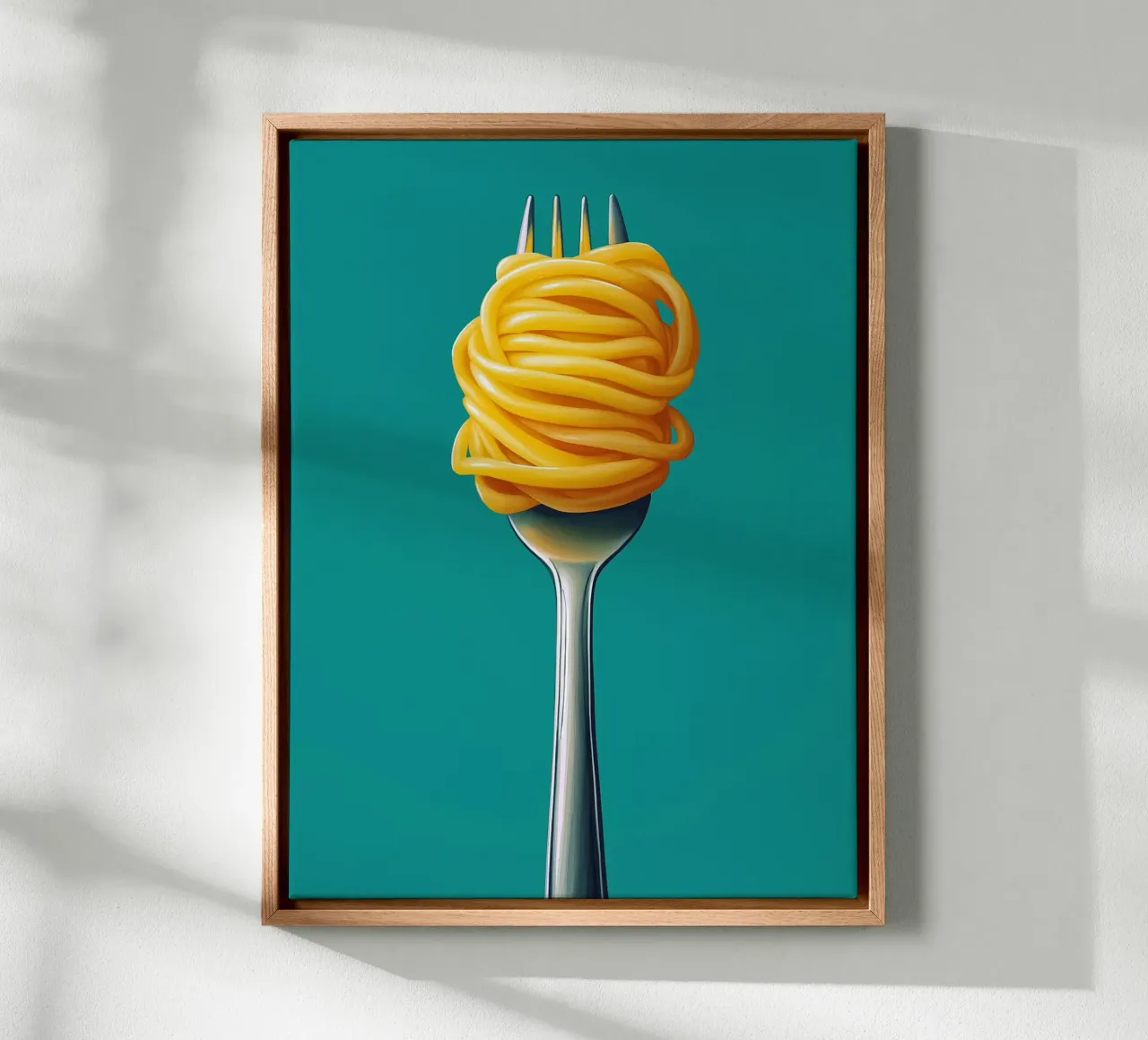 Spaghetti op fond vert canvas van Spice & Style