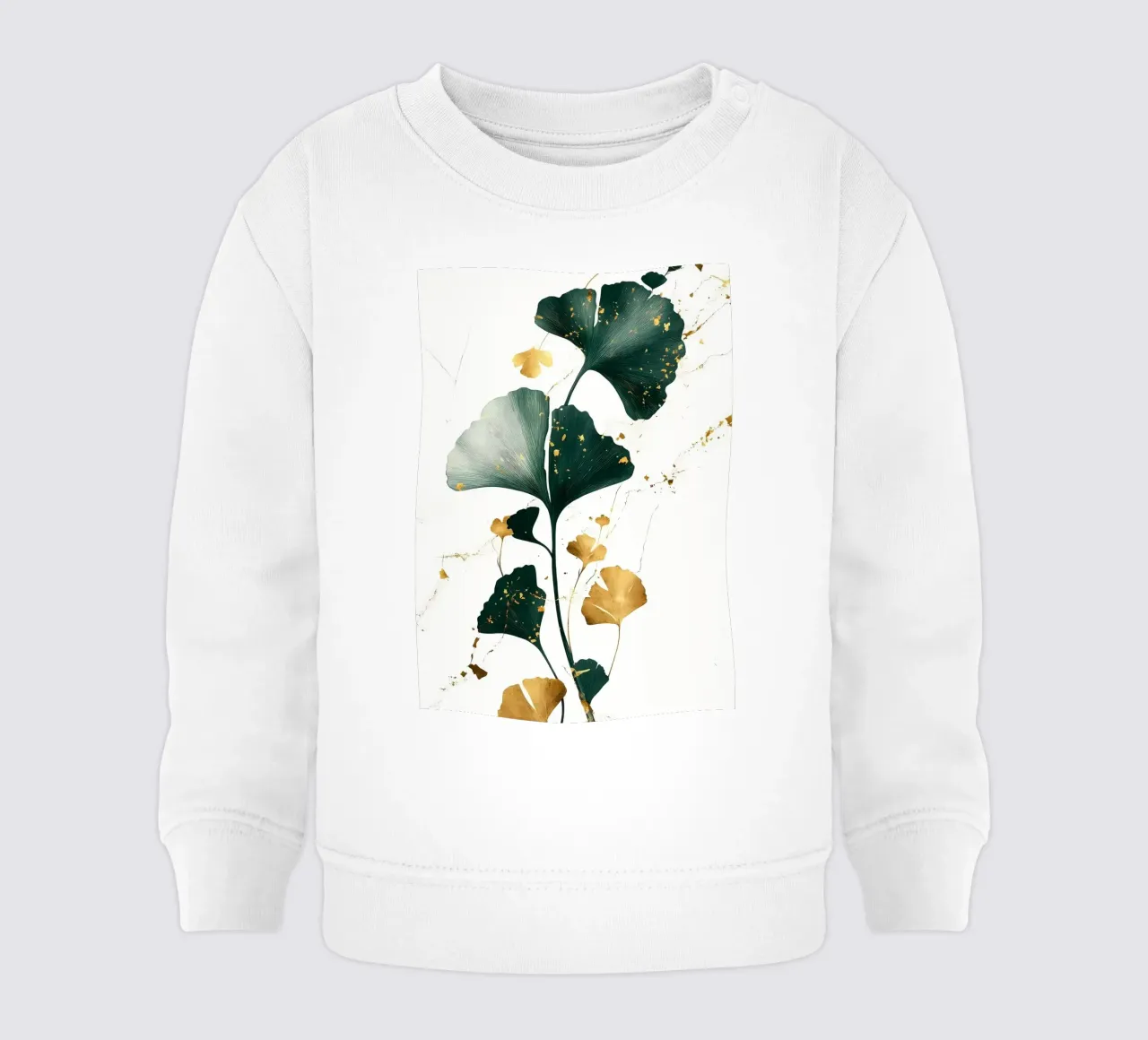Foglie di ginkgo verde oro felpa neonato da Ginnery