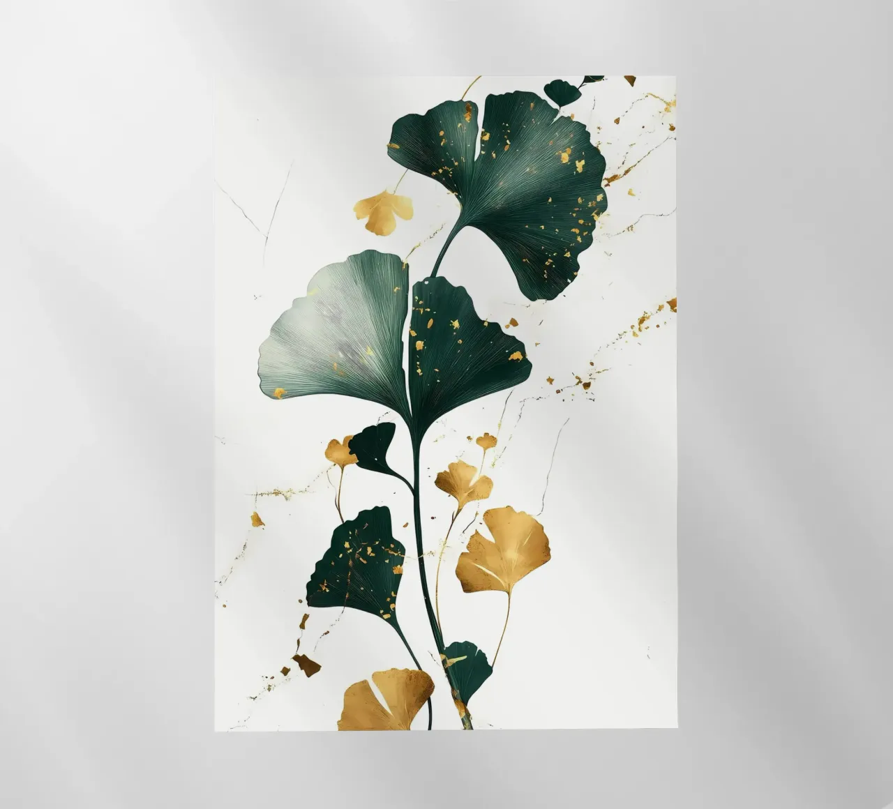 Foglie di ginkgo verde oro pellicola backlit da Ginnery