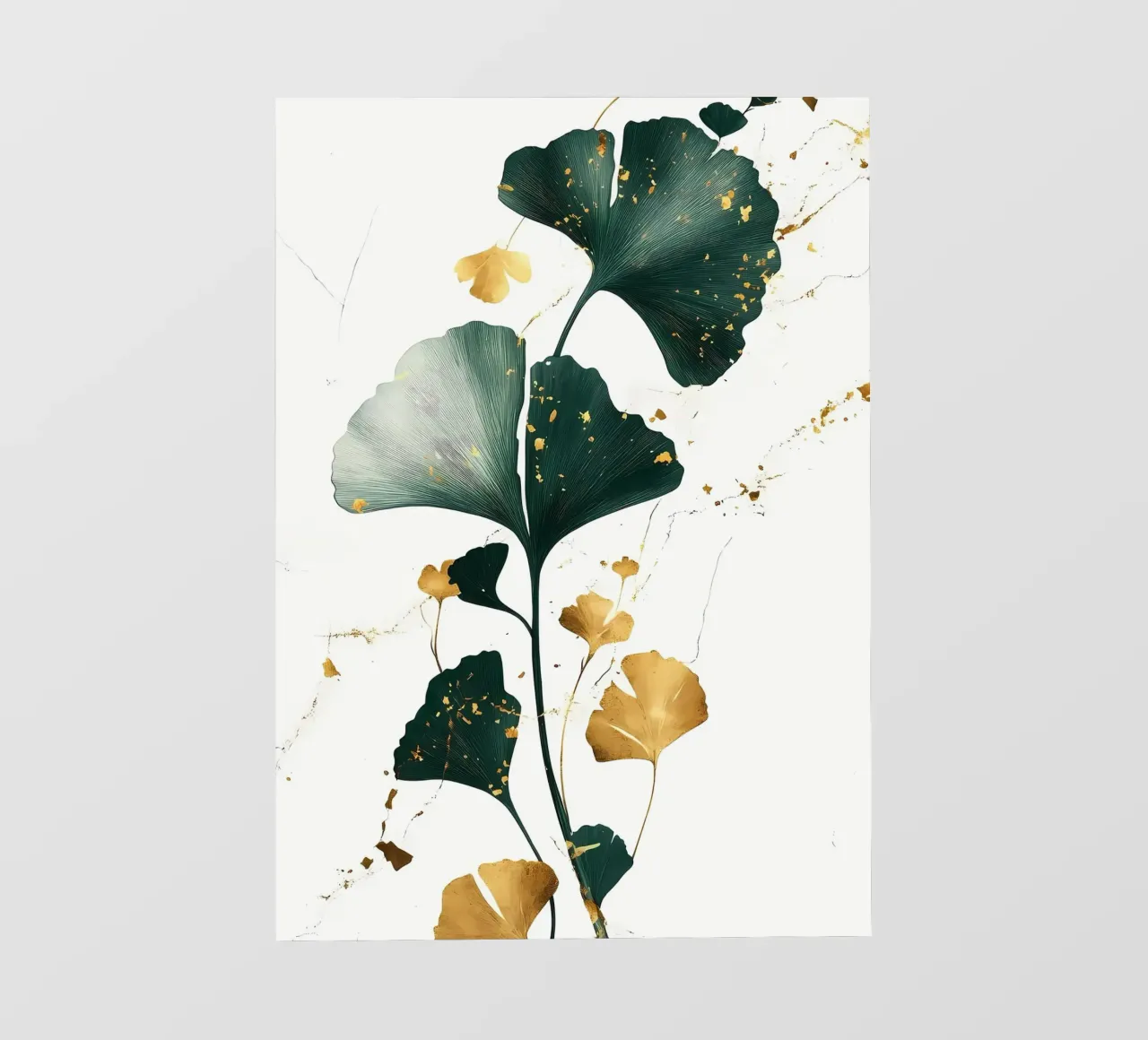 Foglie di ginkgo verde oro telo in pvc da Ginnery