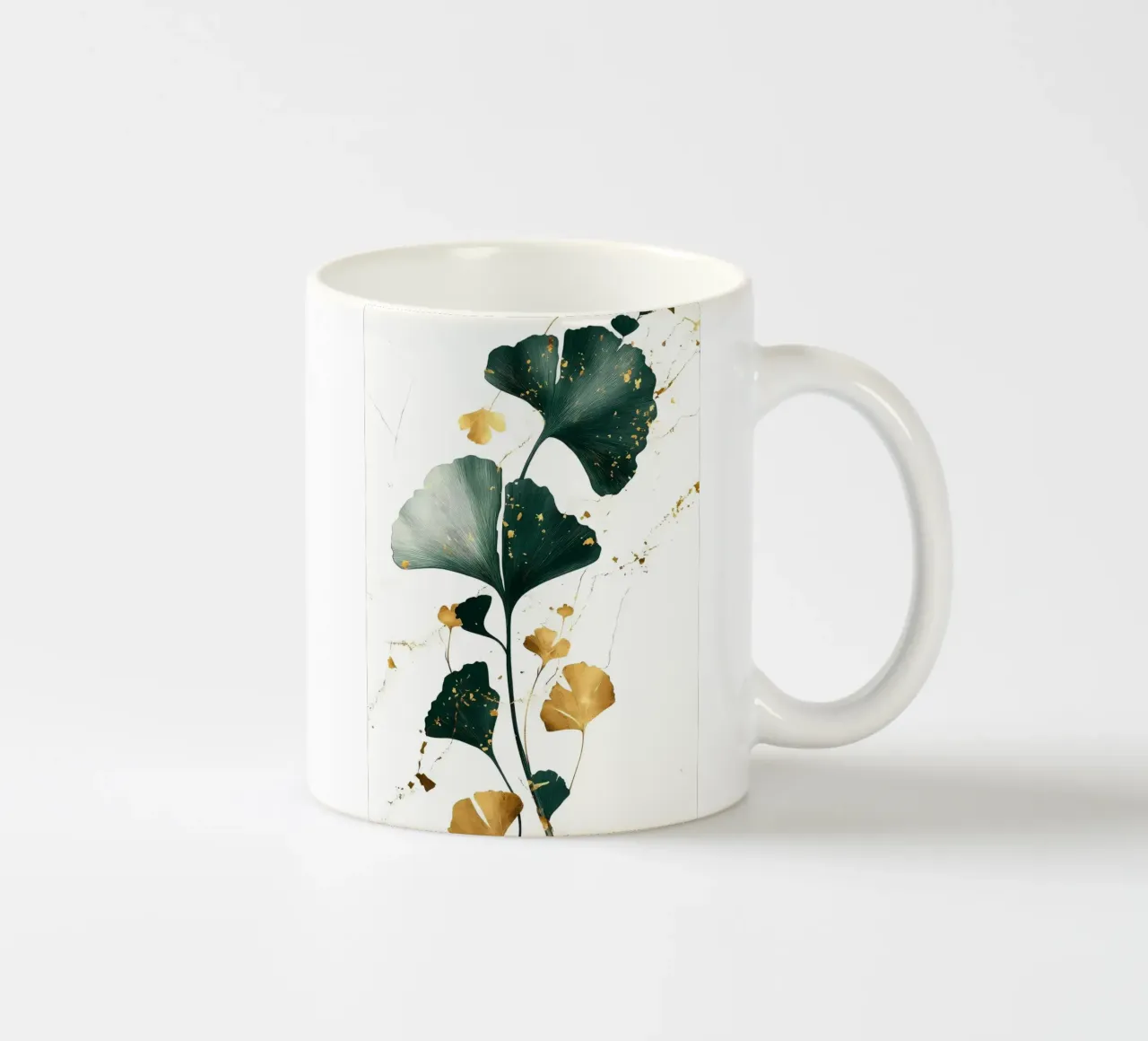 Foglie di ginkgo verde oro tazza in ceramica da Ginnery