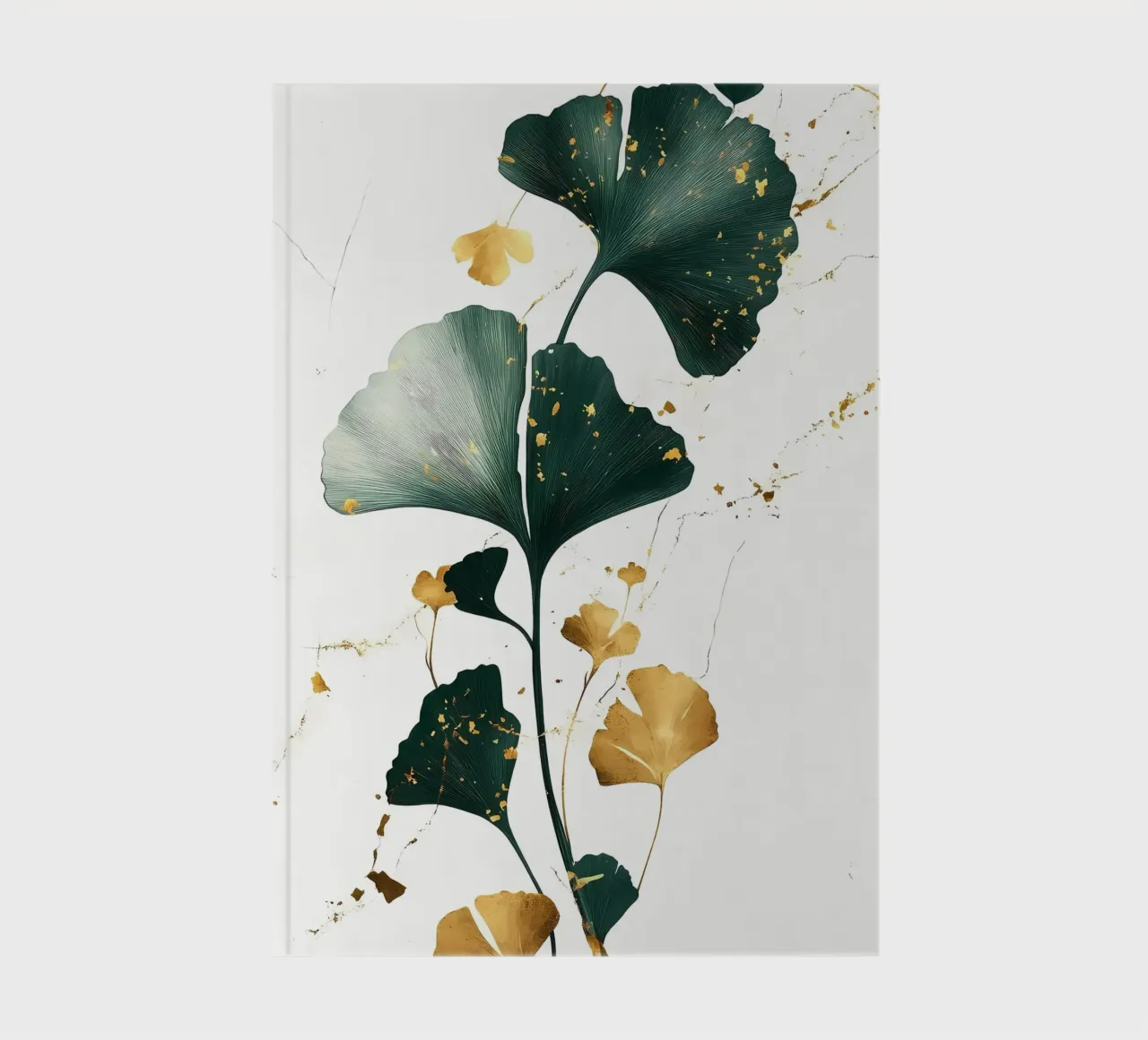Gold Green Ginkgo Leaves notebook by Ginnery