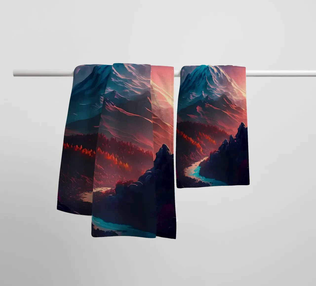 Paesaggio fantasy asciugamano da bagno da Mikesell