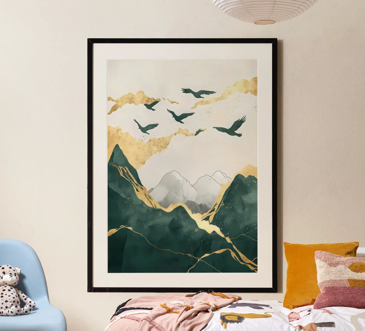 Paysage de la montagne d'or poster de Ginnery