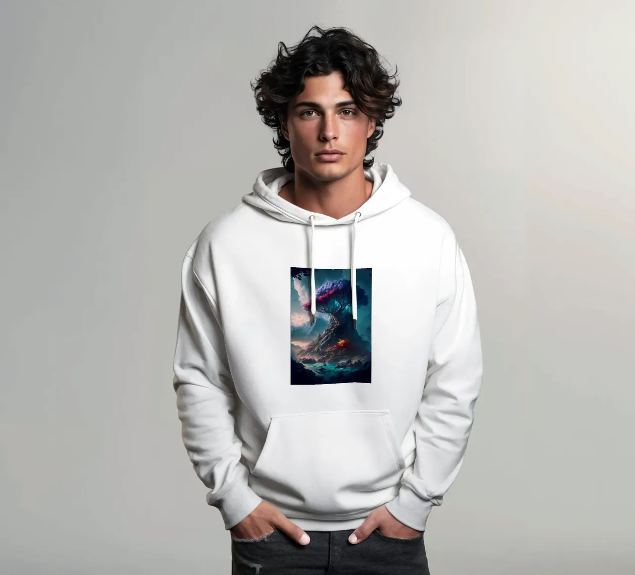 Paesaggio fantasy felpa con cappuccio da Mikesell