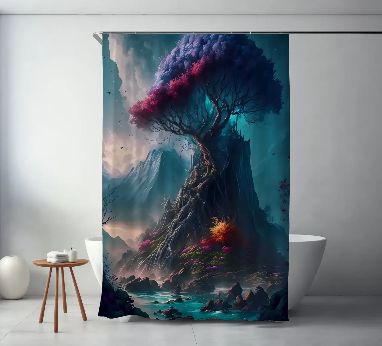 Fantasy Landscape Art shower curtain by Mikesell