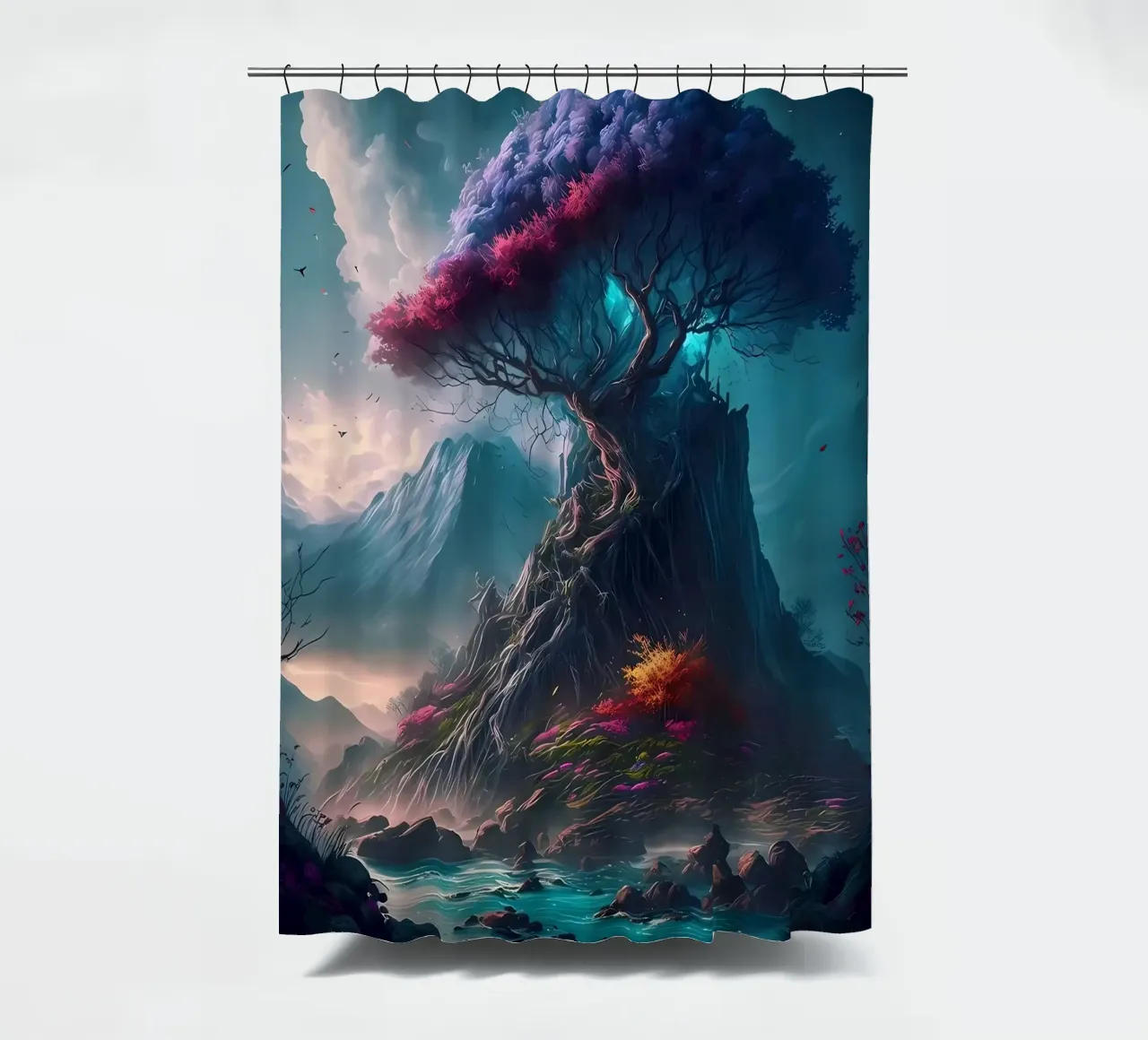 Fantasy Landscape Art shower curtain by Mikesell