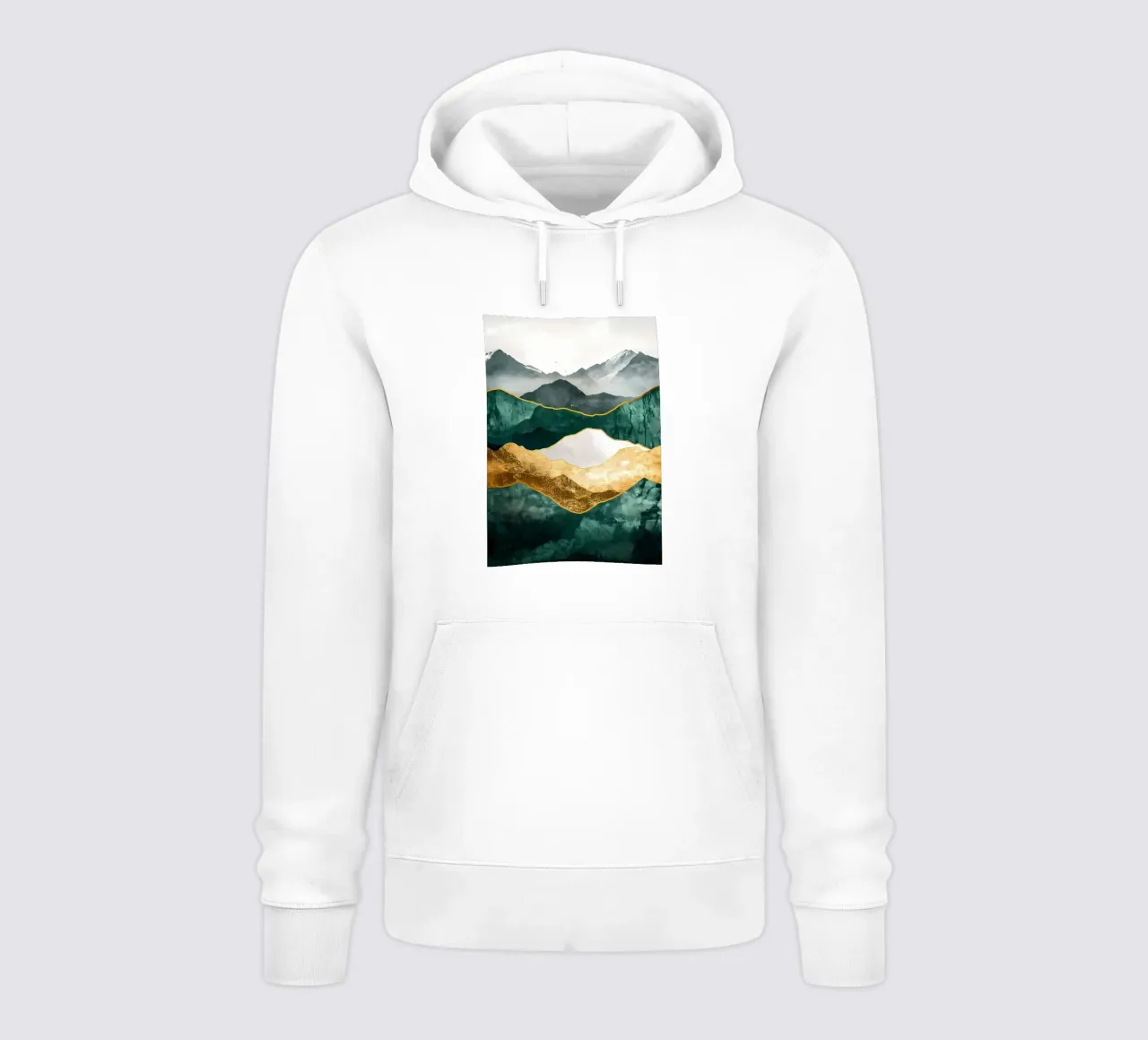 Paesaggio montano astratto felpa con cappuccio da Ginnery