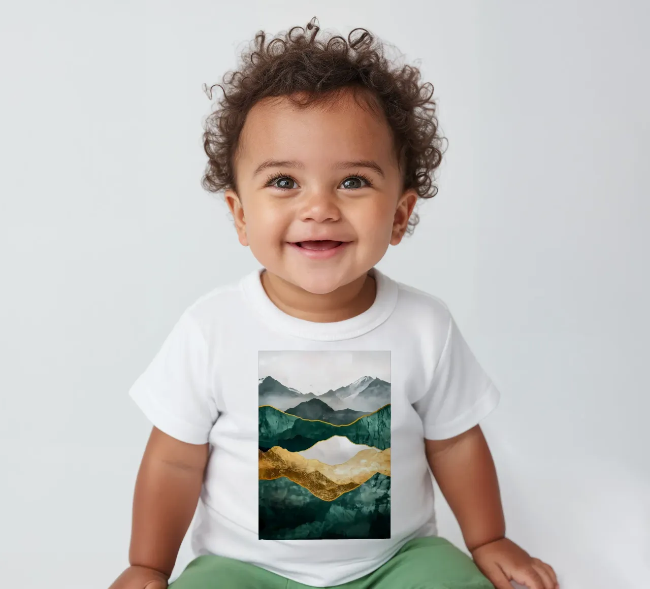 Abstrakte Berglandschaft Baby T-Shirt von Ginnery