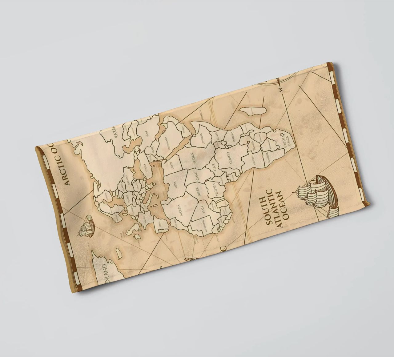 Vintage Map of the World towel by Delaplane