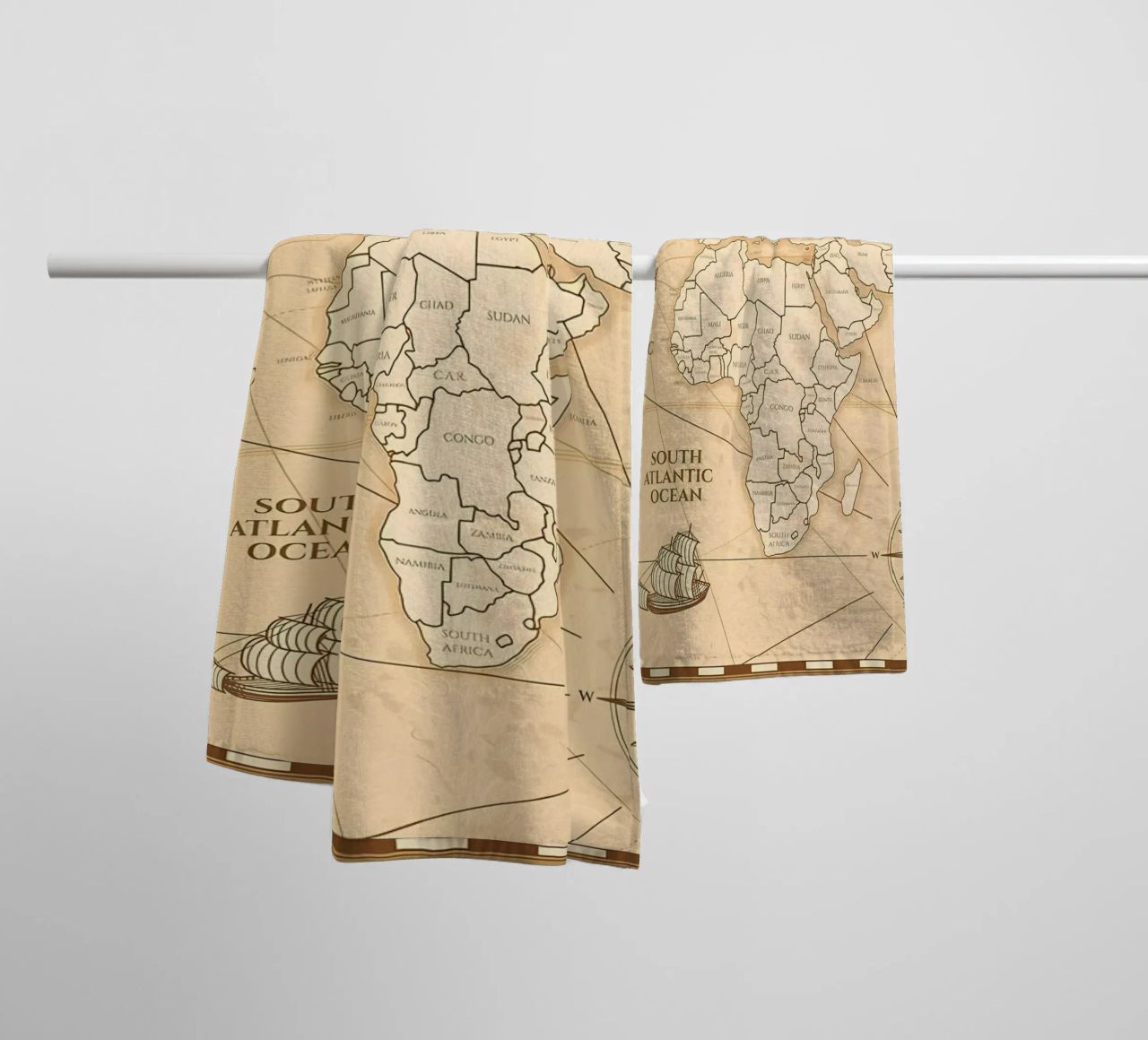 Vintage Map of the World towel by Delaplane