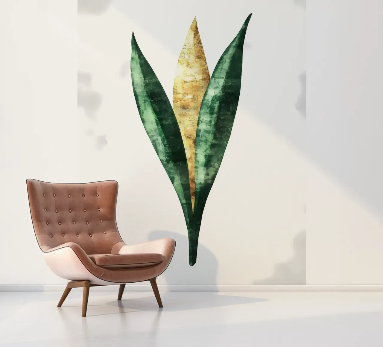 Golden Leaf Aquarell Fototapete von Ginnery